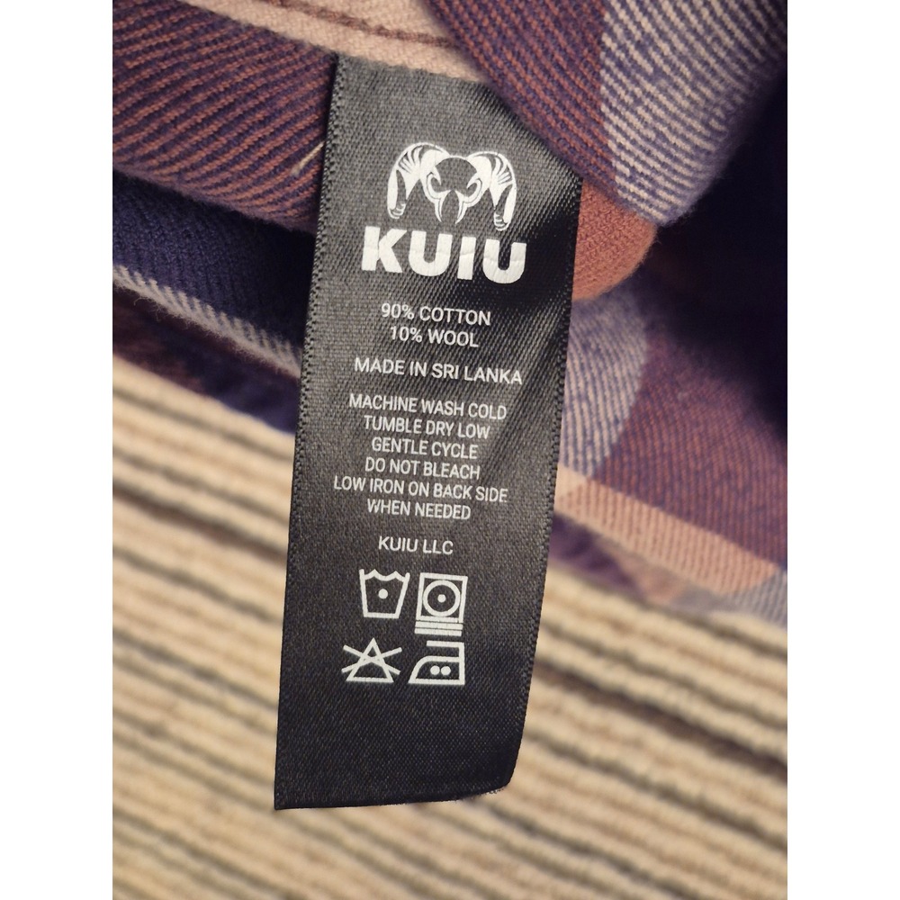 Kuiu Mens Plaid Flannel Button Down Shirt Brown Tan Blue Long Sleeve Small - Picture 11 of 14